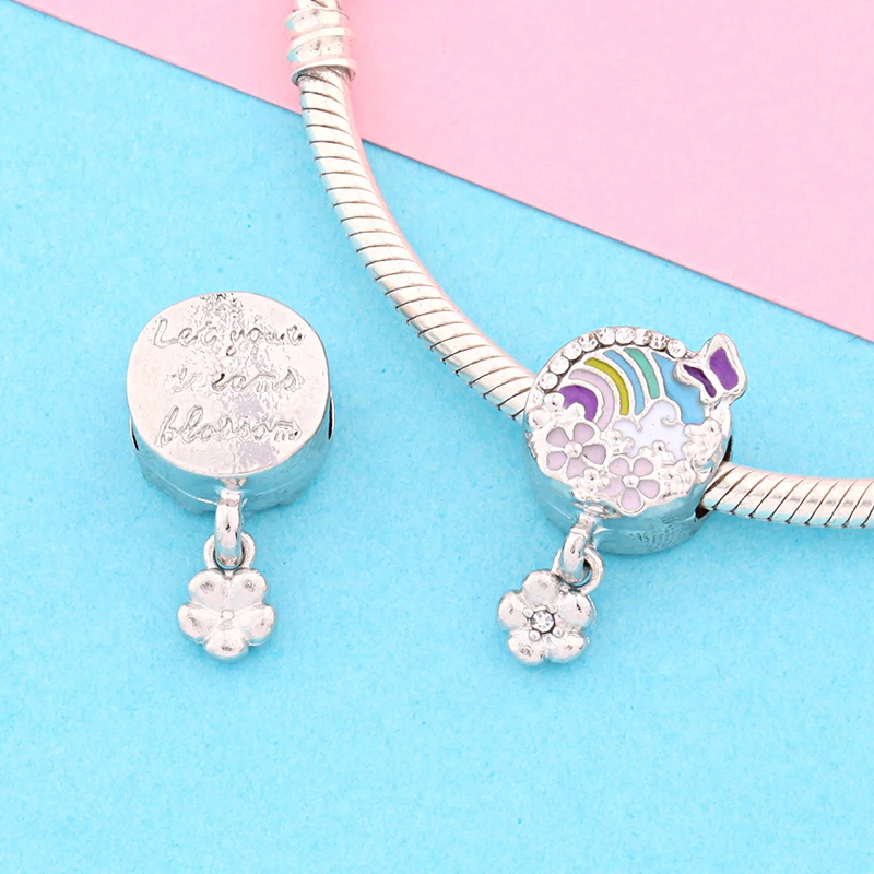 

Leabyl New Arrivals Colorful Bloom Flower Charm Pendant for Women Girl Bracelet Bangle Mix Color Floral Beads for DIY Jewelry