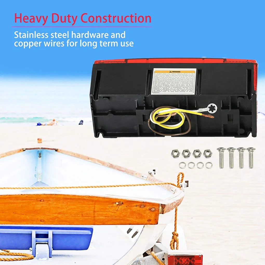 Вспомогательная Лодка RV Camper Cargo Dump трейлер 8" погружной Прямоугольник светодиодный светильник комплект красный стоп поворот задний тормоз