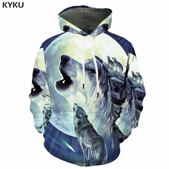 

3d Hoodies Wolf Hoodie Men Moon Hoodie Print Animal 3d Printed Funny Hooded Casual Roar Hoody Anime Unisex Hip Hop Autumn Pocket