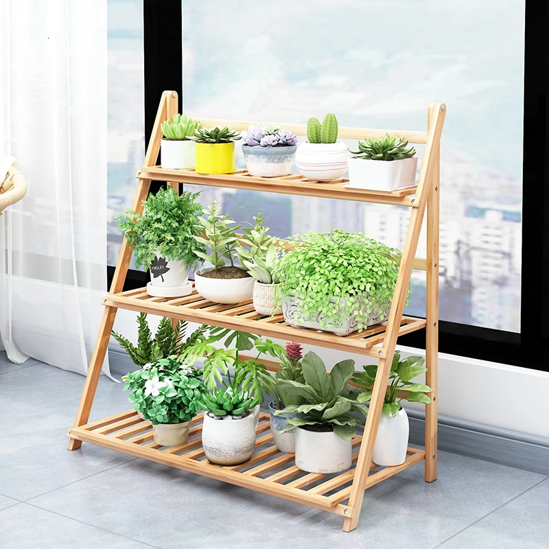 

Fold Flower Airs Multi-storey Indoor Balcony A Living Room Solid Wood Meaty Assemble Flowerpot Frame Simplicity Shelf