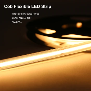

IOPEN Light strip 24V COB LED Strip SMD 2835 384LEDs/M Flexible Rope Tube Waterproof for DIY Christmas Holiday Decoration home