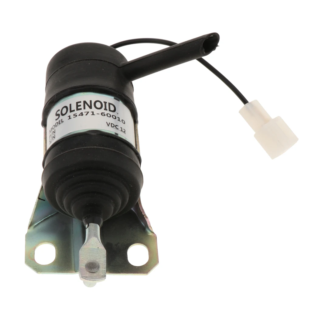 Aluminum Alloy Electric Solenoid Valve 12-V, 16851-60014 Fuel Shut Down Solenoid for Kubota Mower Tractor Excavator RTV RTV900