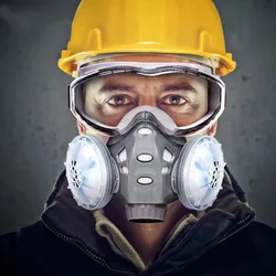 Masque anti poussière avec filtres, lunettes de sécurité en coton, protection en caoutchouc pour peinture en aérosol, décoration de Pesticide, respirateur lavable et réutilisable 