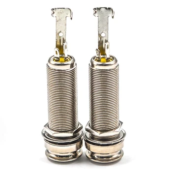 

Silver Guitar End Pin Jack Threaded Stereo Output Jack Socket for New 1/4 Inch Electric Guitar