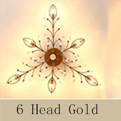 Ретро Роскошный светодиодный светильник-люстра, светильник для гостиной, светильник для спальни, столовой, поверхностное крепление, заподлицо, панель, птица G9 - Цвет абажура: 6 Head Gold