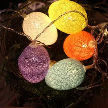 

1.8/3.2/4.8M LED Cotton String Egg String Lights Easter Egg DIY Party Decoration Light Strings Home Decoarion