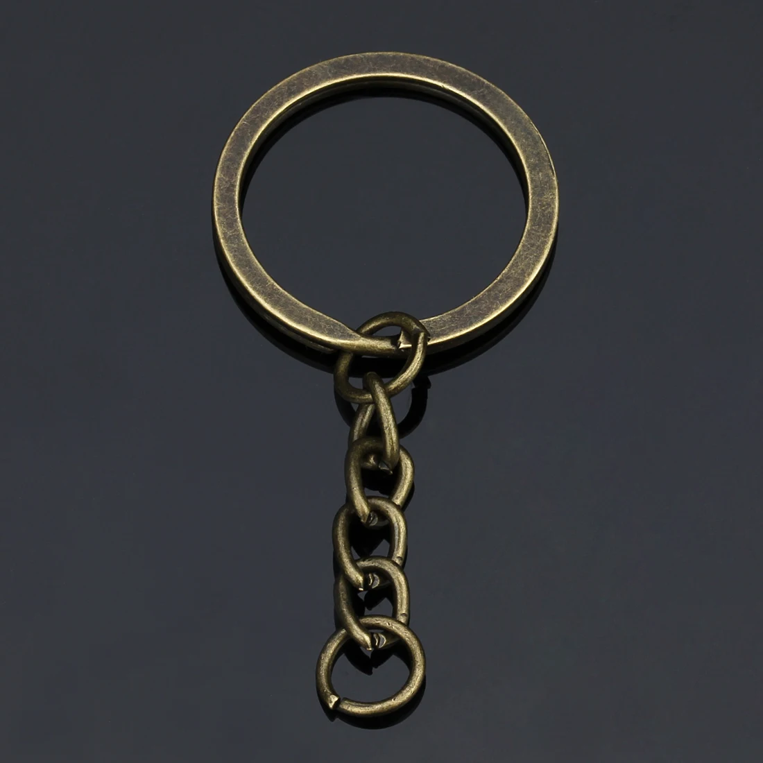 20 шт./партия брелок для ключей, бронзовый родиевый золотой цвет, 28 мм, длинный круглый разделенный брелок для ключей, ювелирные изделия,, сделай сам, еврей