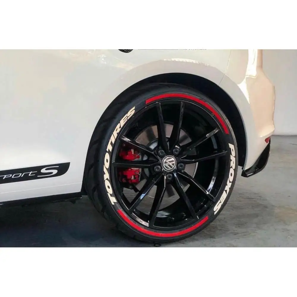 

Tire Stickers White Toyo Tires Proxes + Stripe Tyre Wheels Label Lettering Decal 3D Fits 14" To 22" Tires (10 Decal Kit)