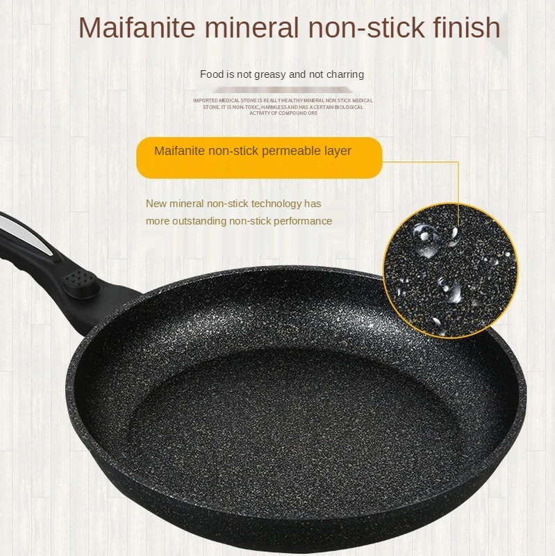 Maifan Stone Frying Pan Steak Frying Pan Nonstick 28cm Household Pancake Egg Induction Cooker Gas General