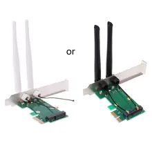 Carte réseau sans fil, adaptateur Mini PCI E Express vers PCI E, 2 antennes externes pour PC