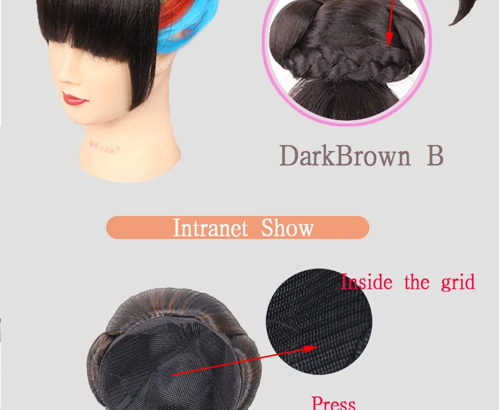 Накладные волосы челка для наращивания на заколках синтетические волосы булочка шиньон для женщин шнурок конский хвост Updo аксессуары для волос