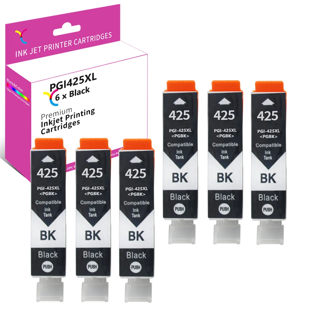 

YC совместим с Canon PGI-425PGBK Pixma 425, черный, работает с MG5140, iP4840, MG5100, MG5240, MG6100, iX6540, MG8140, MX884, MX714, MX894