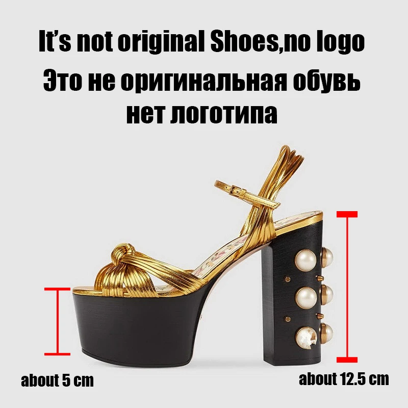 Günstig RIBETRINI Luxus Marke Frauen Sommer Mode Metalic Plattform Sandalen Große Größe 34 42 Super Hohe Chunky Heels Frauen Schuhe frau