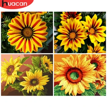 

HUACAN Painting By Numbers Sunflower Drawing On Canvas HandPainted Picture Kits Art Gift DIY Home Decoration