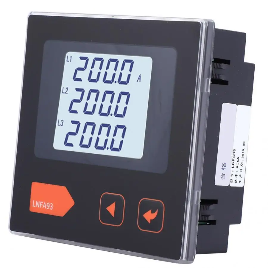 1 pcs LNFA93 Electric Power Meter Generator Three-Phase AC Ammeter Tester Digital Display AC Current Meter