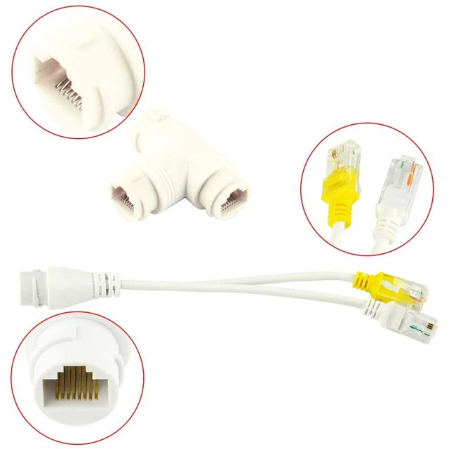 POE Splitter Adapter Ethernet one network cable two camera Splitter Combiner Connector converter POE switch 3