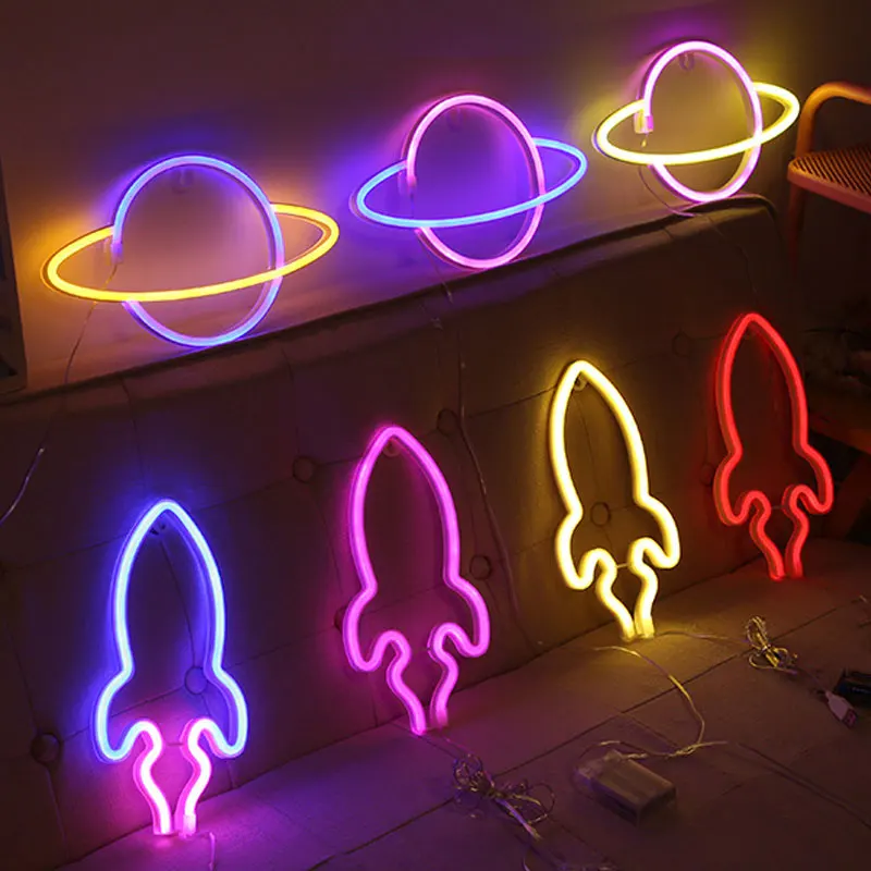 99 Стили светодиодный неоновый светильник Hello Wall Art знак Спальня украшения Радуга