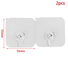 2 個 55x55mmTransparent 強力な付箋ヘビーなし魔法の壁フック魔法のフック爪(China)