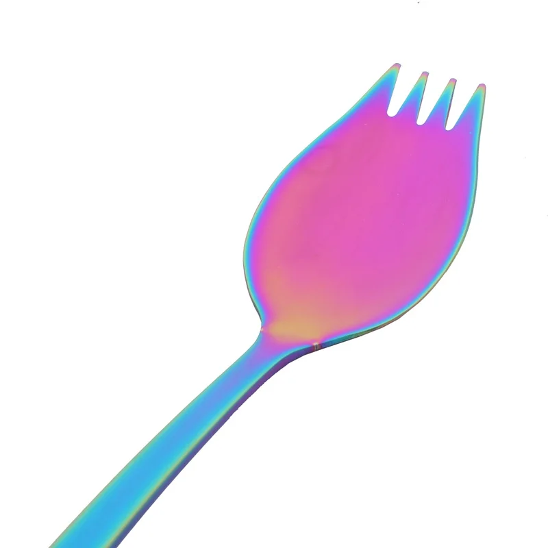 HLZS-6-Piece 2 в 1 Многофункциональный Spork(ложка и вилка), 18/10 ложка и вилка из нержавеющей стали набор для лапши, макаронных изделий, фруктов и