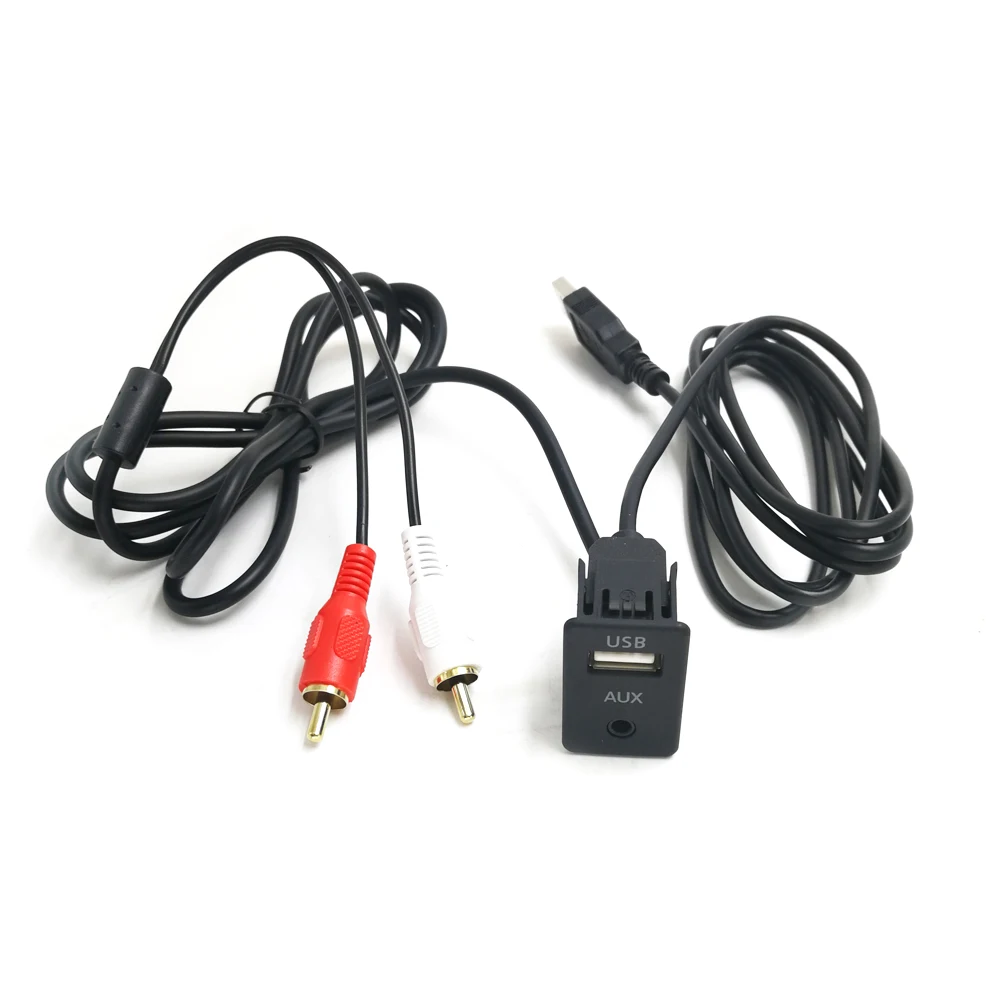 Автомобильный AUX USB аудио адаптер кабель 2RCA 100 см Замена для Benz Mercedes BMW Audi Skoda|Кабели