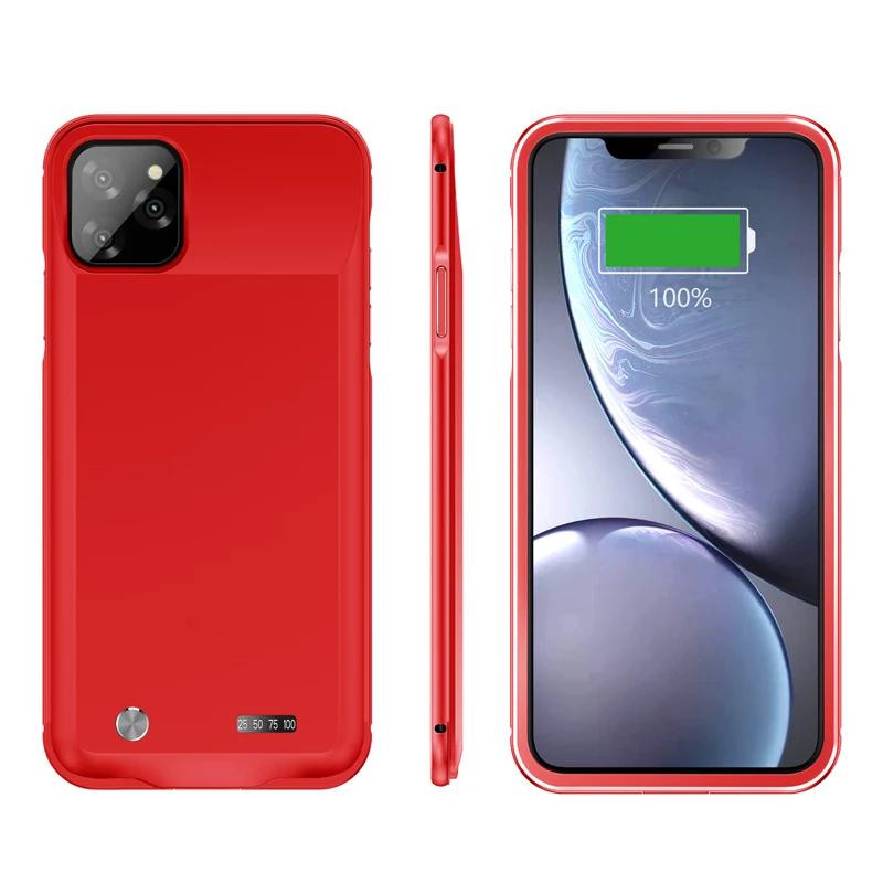 5000 мАч светодиодный чехол с аккумулятором для iPhone 11 Pro Max Silm алюминиевая рамка противоударный расширенный внешний аккумулятор чехол для iPhone 11