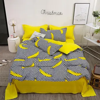 

Bedding Set Fruit Banana Avocado strawberry Pattern King Queen 5 Size Bed sheet & Pillowcase & Bedroom Quilt duvet cover set