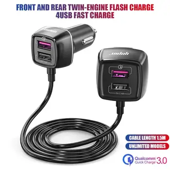 4 ポート QC3.0 フロントシート高速車の充電器ユニバーサル usb 車の充電器 mobilephone に 4 ポート usb 車の充電サムスン