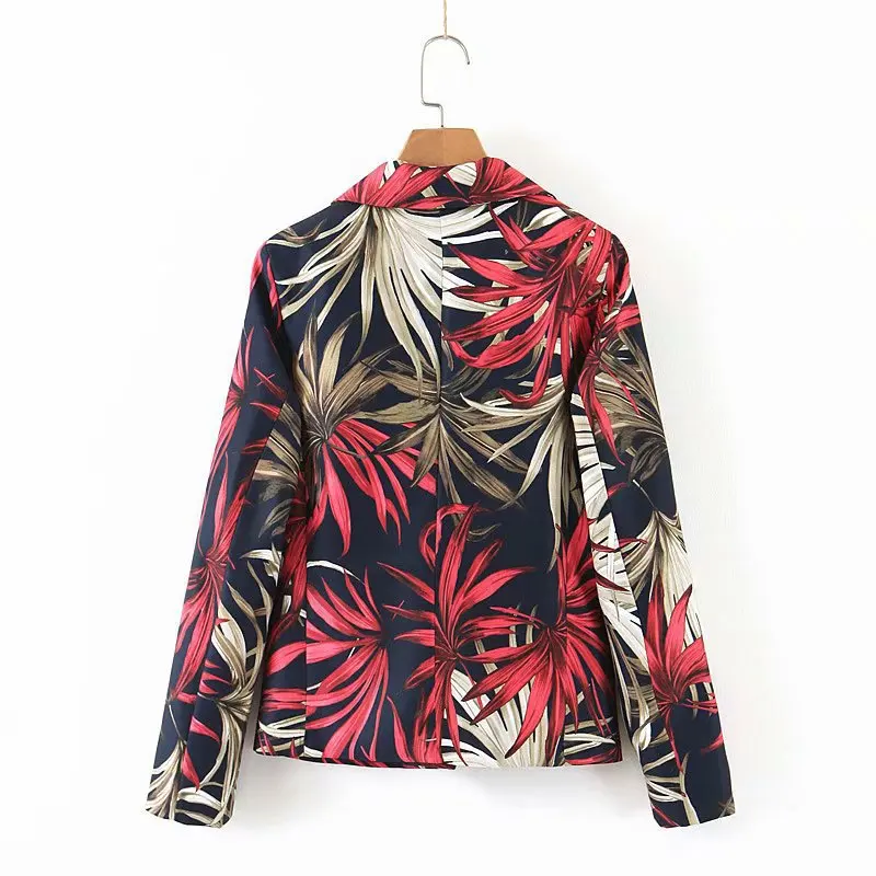 

Europe And America WOMEN'S Dress 2019 Spring And Autumn New Style One-Button Torrid Zone Woods Printed Suit Jacket Women's C2291