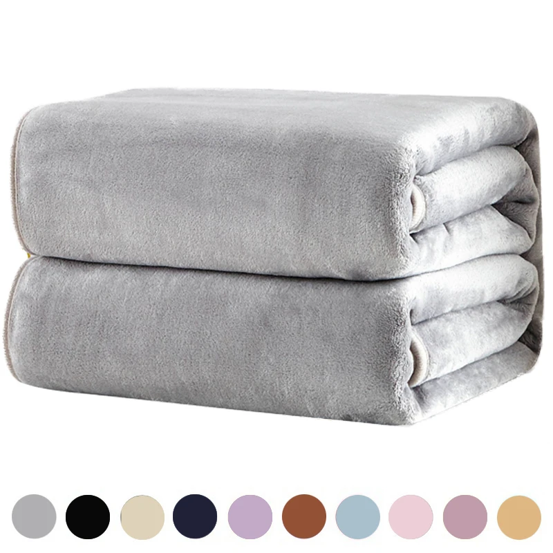 Solid Color Extra Large Bed Blankets Super Soft Fluffy Warm Microfiber Blanket |