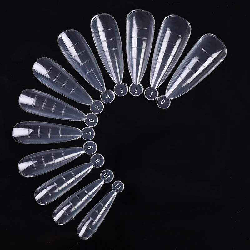 60Pcs Dual Fake Nail Forms Extension Tips Mold Quick Buliding Short Almond Acrylic Upper Forms Diy Art Manicure Tool