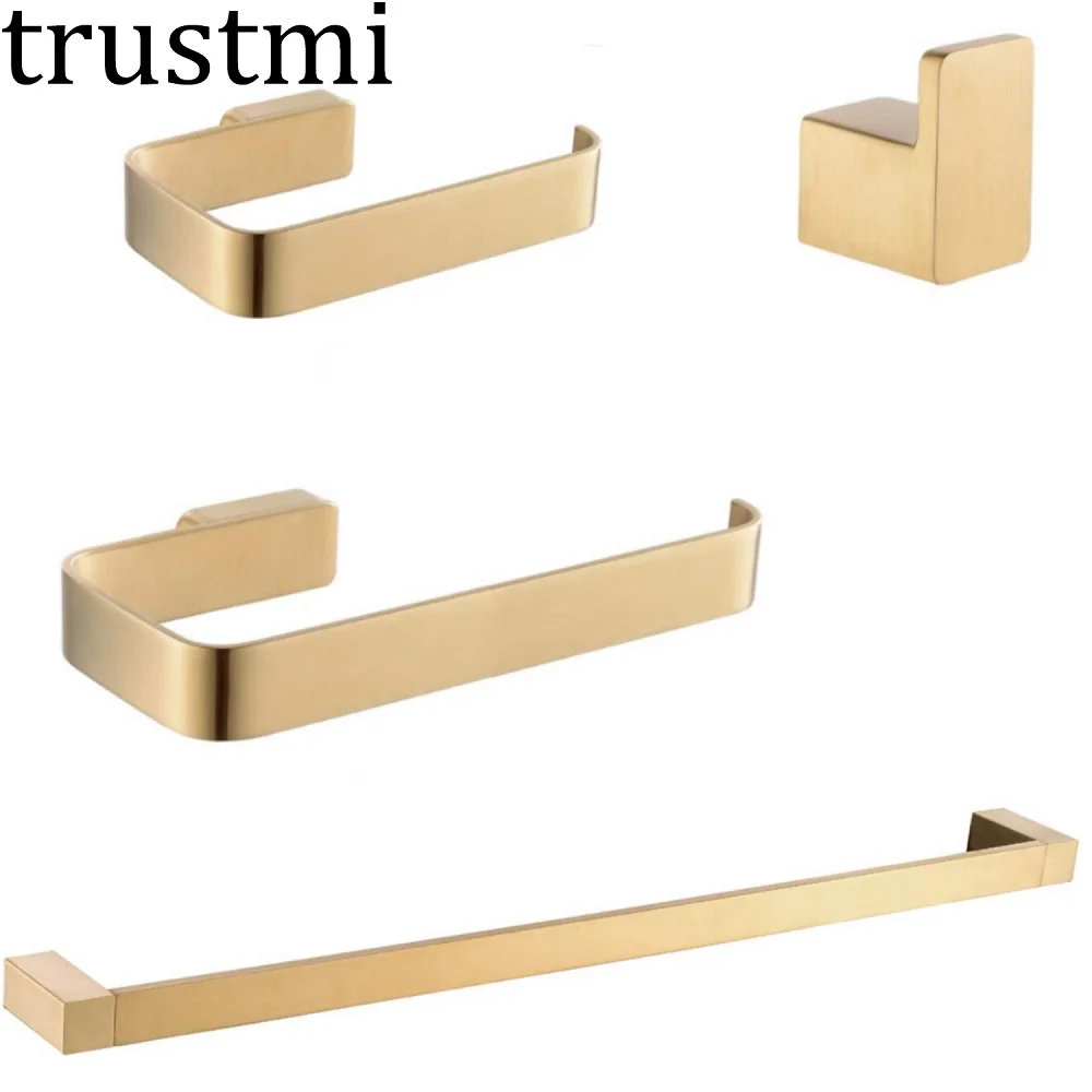 Набор оборудования для ванной комнаты матовый золотой крючок халата вешалка