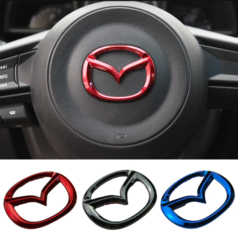 

1pc Emblem for Mazda Atenza Axela CX4 CX5 Stainless Steel Interior Steering Wheel Sticker Badge Replacement Auto Decoration