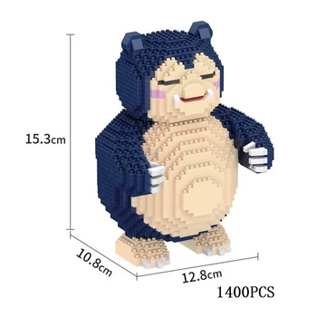 

cartoon game figures poke monsters micro diamond block Nintendoes snorlax building bricks model nanobricks toys collection