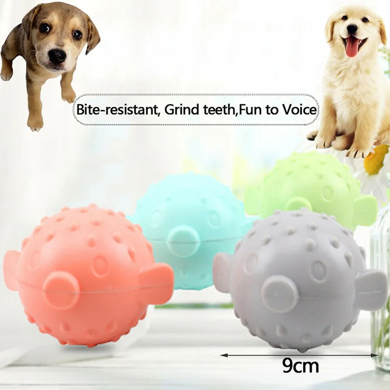 

Pet Ball Interactivity Rubber Dog Toy 4 Colors Makes Funny Sounds When Touched DAG-ship
