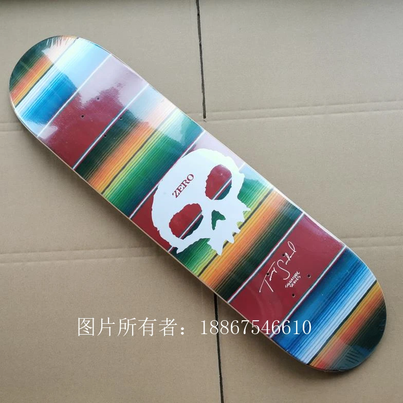 

Good quality ZERO 7 plies of Canadian maple epoxy glue double kick skateboard deck two plies dyed red color professional level
