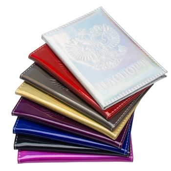 

fashion rusland PU leather card holder paspoort clip credit card holder ticket paspoort case spiegel glossy paspoort new simple