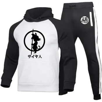 

Spring Autumn The New Anime Dragon Ball Z Casual High Quality Cotton Short Sleeve Son Goku Men Colorblock Hooded Sportswear