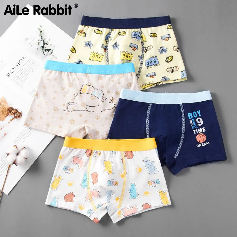 

3 Piece Kids Boys Underwear Cartoon Children's Shorts Panties For Baby Boy Toddler Boxers Stripes Teenagers Cotton Underpants