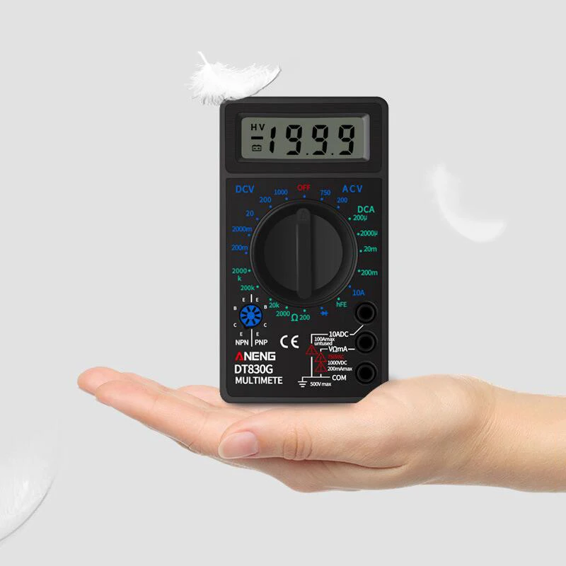 DT830G Цифровой мультиметр 750 / 1000 в Вольтметр Амперметр Омметр тестер высокой