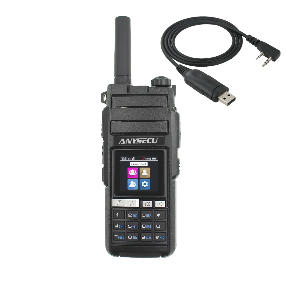 Anysecu 4G LTE Android Walkie Talkie 4G-HD700 сетевой телефон Радио прочное переговорное устройство смартфон Настоящее PTT радио - Цвет: HD700 with USB