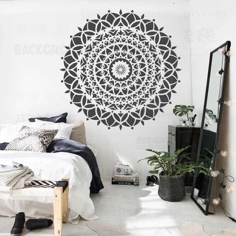 

160cm - 200cm Stencil Mandala Extra Large For Painting Big Wall Flower Round Floor Template Paint Walls Vintage S060