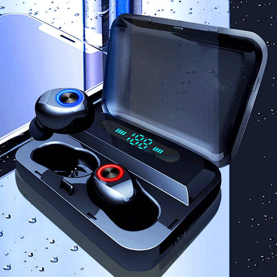 

Bluetooth Earphone TWS 5.0 Gaming Headset IPX7 Waterproof with LED Display Smart charging box Wireless 9D Stereo Headphones