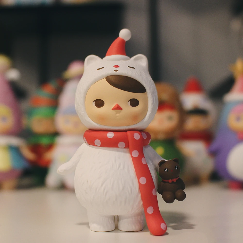 POPMART Pucky Biqiel Рождественская серия Ограниченная серия полярный медведь Радуга AngelAction фигурка Единорог Рождественский подарок - Цвет: POLARBEAR