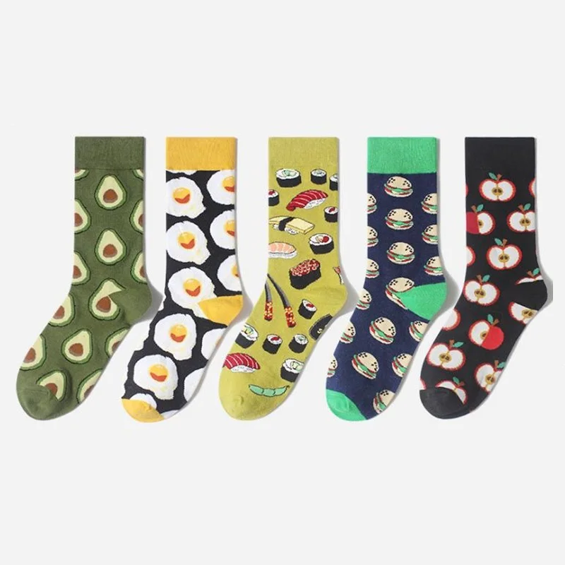

Olsen Twins Autumn Winter Fashion Creative Food Series Style Cotton Socks for Unisex Colorful Happy Sock