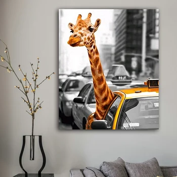 

DIY colorings pictures by numbers with giraffe picture drawing Relief painting by numbers framed Home