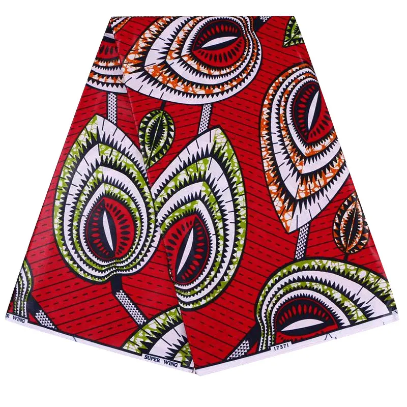 Африканская восковая ткань горячая красная ветровая хлопковая ткань с принтом простая Геометрическая ткань батик хлопок однотонная