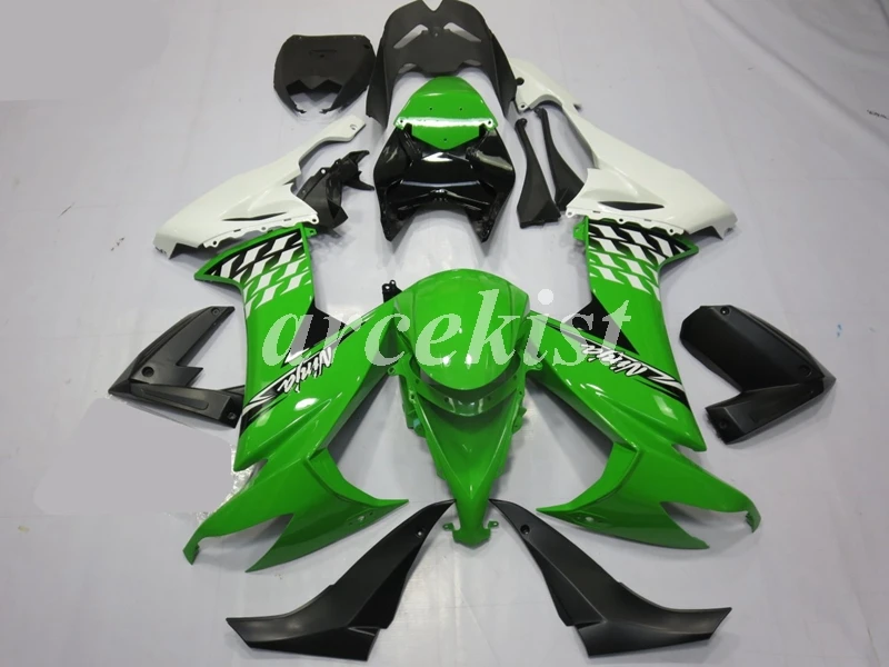 

4Gifts New ABS Motorcycle Fairings Kit for kawasaki Ninja ZX-10R ZX10R 2008 2009 2010 10R 08 09 10 Bodywork set green white