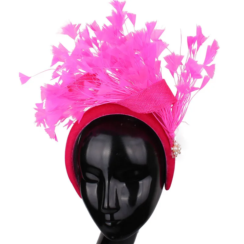 Элегантная женская свадебная повязка на голову из перьев аксессуары Fascinator Церков дам коктейль Формальное волшебное модная повязка на голову, повязка на голову