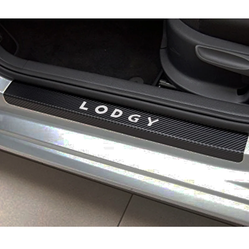 Виниловая наклейка на машину из углеродного волокна, защитная наклейка на порог двери, автомобильный аксессуар наклейка для renault dacia Lodgy