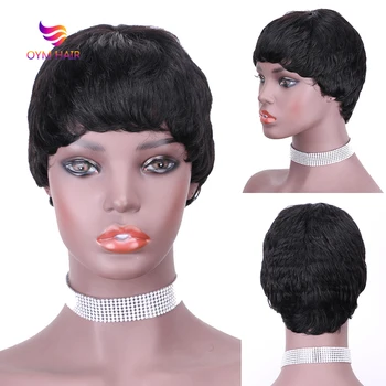 

Short Wavy Wig Pixie Wig Human Hair Brazilian Remy Short Pixie Cut Wig Human Hair Wigs For Black Women 150% Density Full Wig